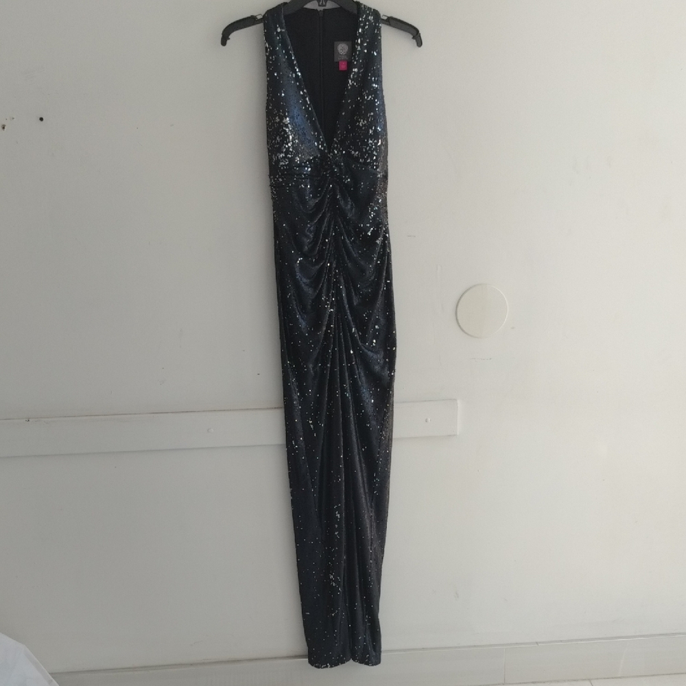 Vince Camuto Black Sequin Maxi Dress